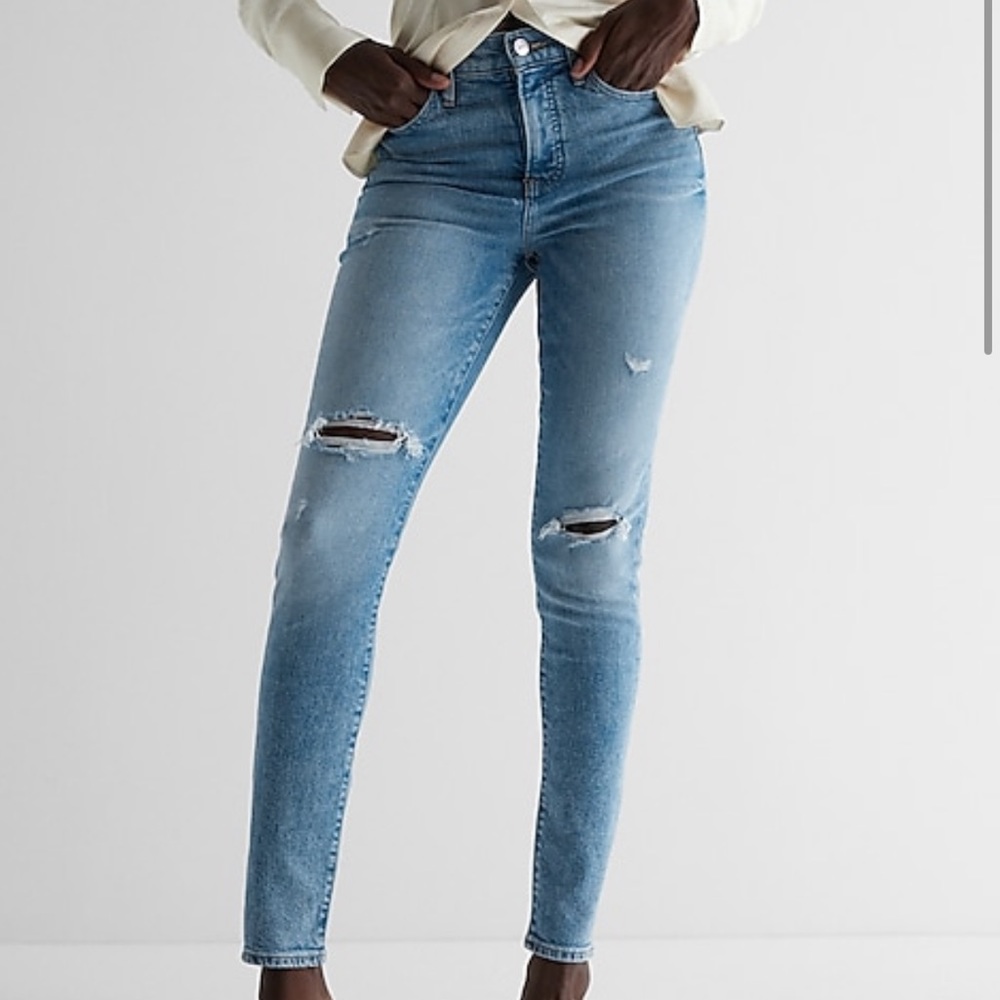 Express high waisted ripped 90s skinny jeans